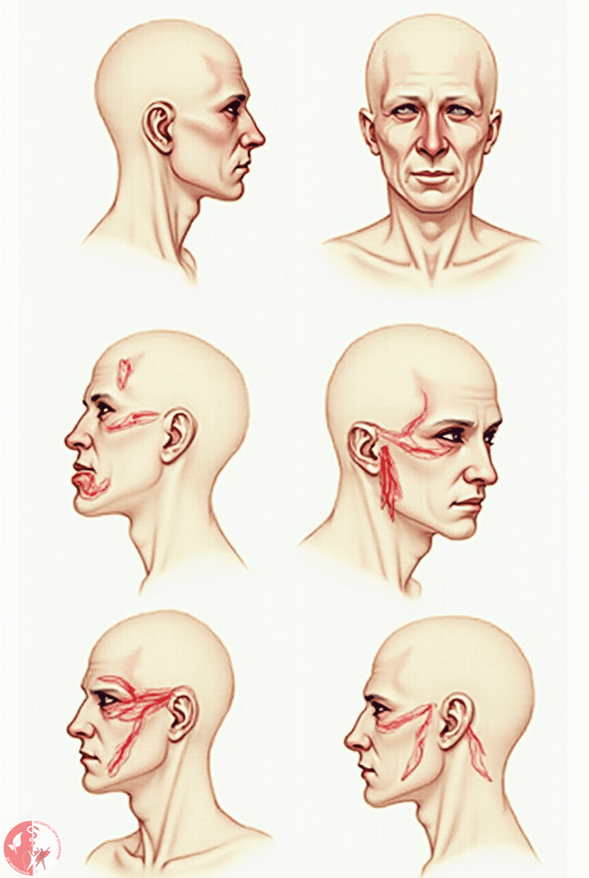 Иллюстрация лицевого нерва